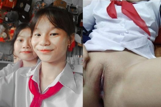Địt cô bé học sinh cấp hai đang đội khăn quàng đỏ